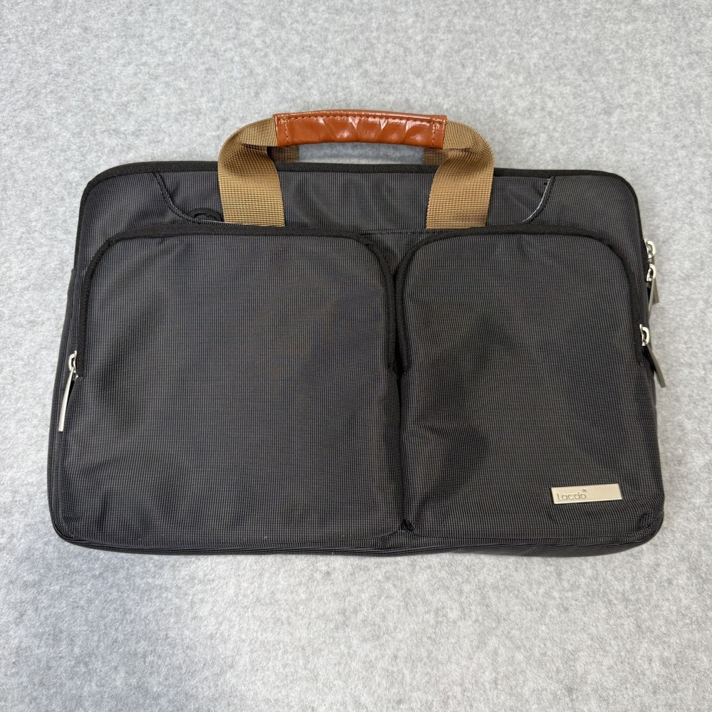 Lacdo 14 Inch 360° Protective Laptop Bag Sleeve Case Gray Black Macbook NO STRAP